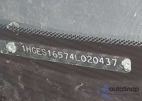 2004 Honda Civic Lx z USA, uszkodzony, nr VIN 1HGES16574L020437